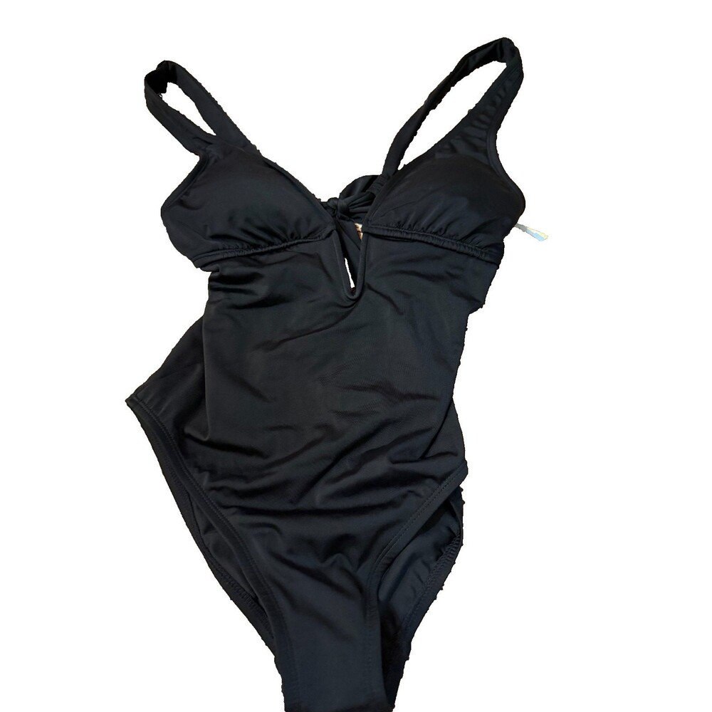 Shades & Shore Onepiece Black Full Seat Coverage Tummy Control Chic NWT XS